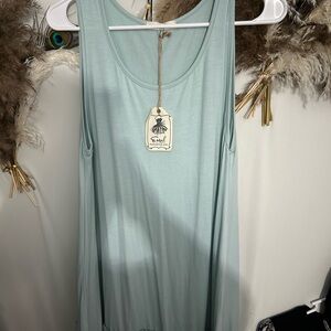 Easel Aqua Sleeveless Top